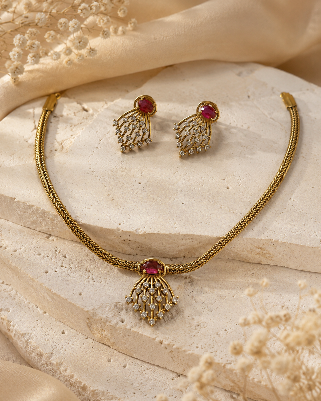 Aarini Amethyst Pendant Set