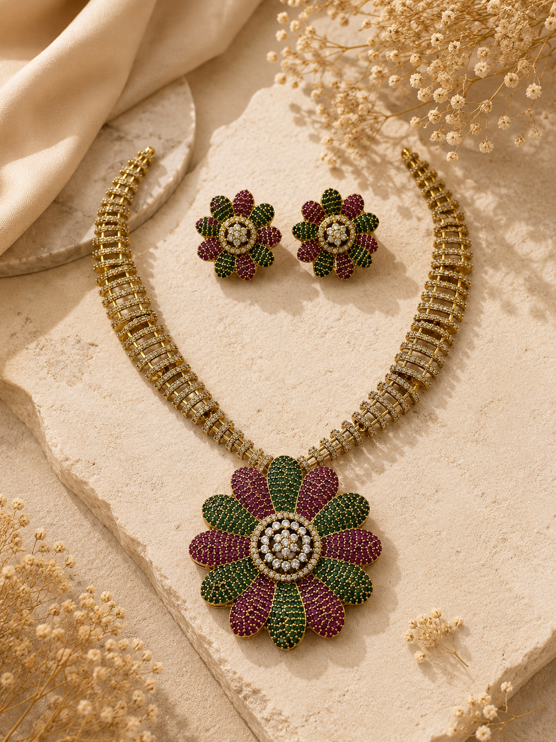 Gulnaar Bloom Necklace Set