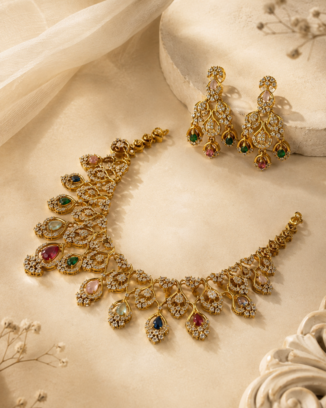 Meenakshi Ratna Necklace Set