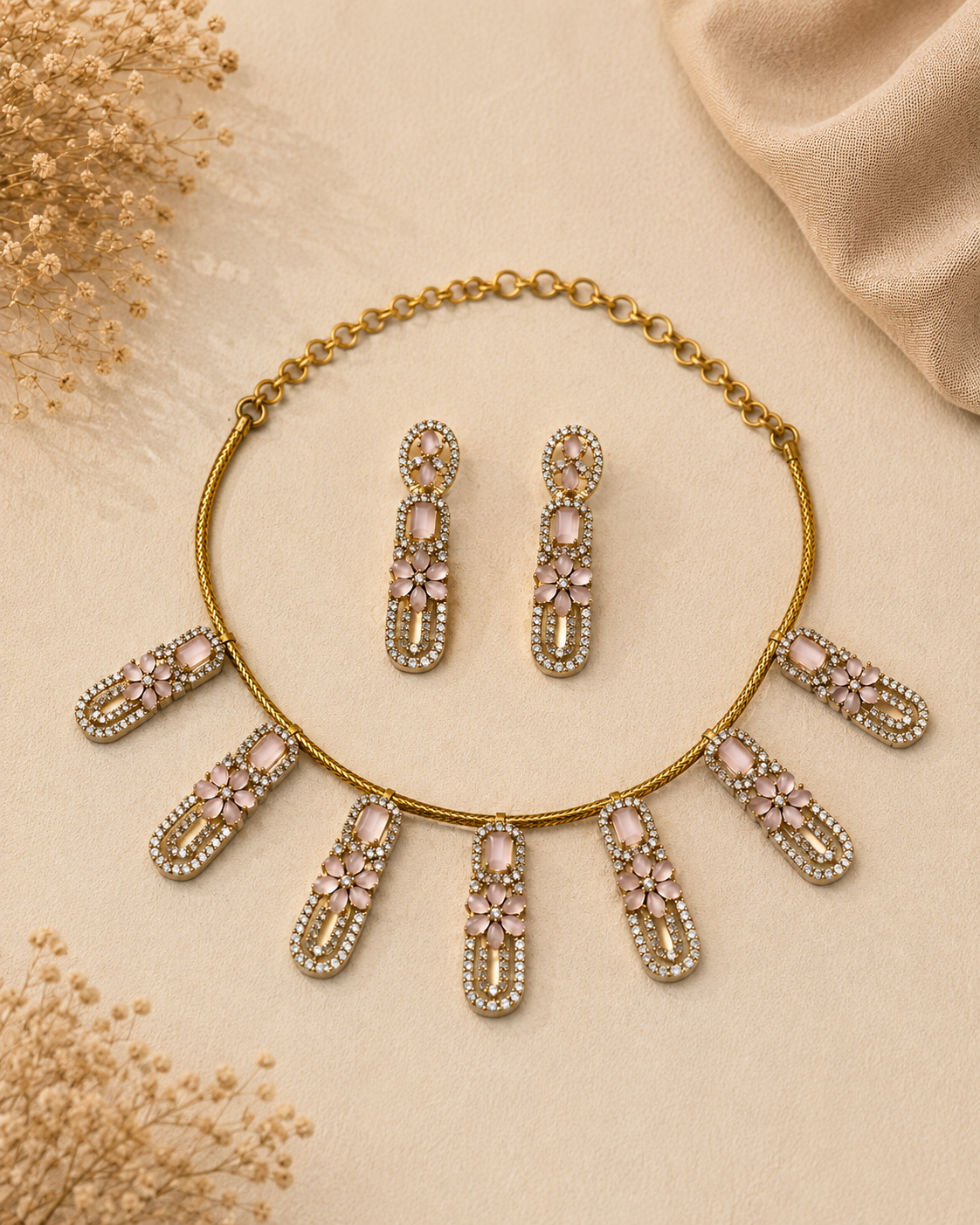 Gulabi Bloom Necklace Set