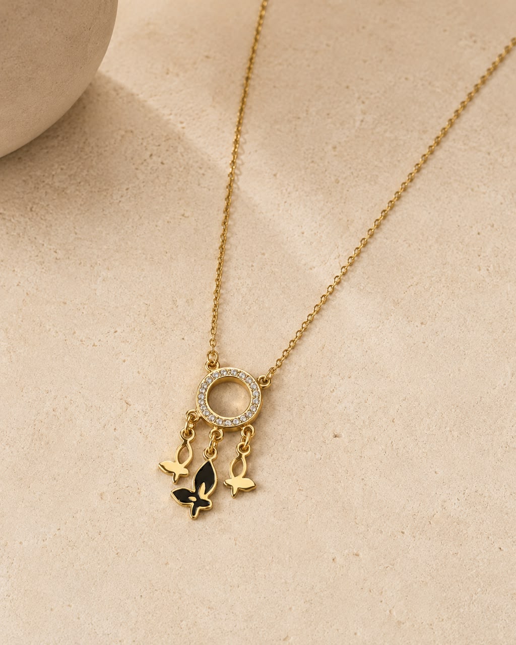 Noir Papillon Necklace